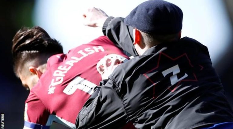 Jack Grealish attacked by spectator in Birmingham v Aston Villa game